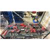 Image 1 : SHELF OF ASSORTED MILWAUKEE TOOLS BATTERIES & CHARGER