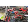 Image 2 : SHELF OF ASSORTED MILWAUKEE TOOLS BATTERIES & CHARGER