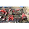 Image 4 : SHELF OF ASSORTED MILWAUKEE TOOLS BATTERIES & CHARGER