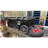 Image 3 : METAL STORAGE CHEST WITH KEY, HUSKY WHEELED STORAGE (DAMAGED) & (2) 10.5" WHEELS