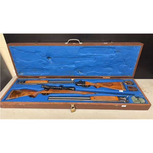 WEATHERBY MARK V 7MM BOLT ACTION RIFLE WITH RED FIELD 3X/9X SCOPE & BRNO BREAK ACTION 12