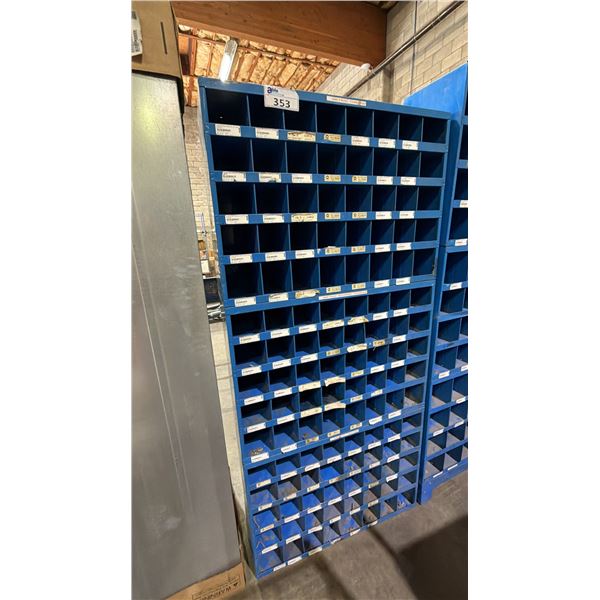 BLUE METAL 120 CUBBY STORAGE SHELF: 72"T X 34"W X 12"D
