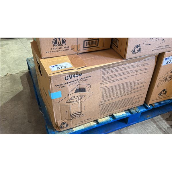 MENZIES METAL PRODUCTS UV456 UNIVERSAL BATHROOM/DRYER VENT