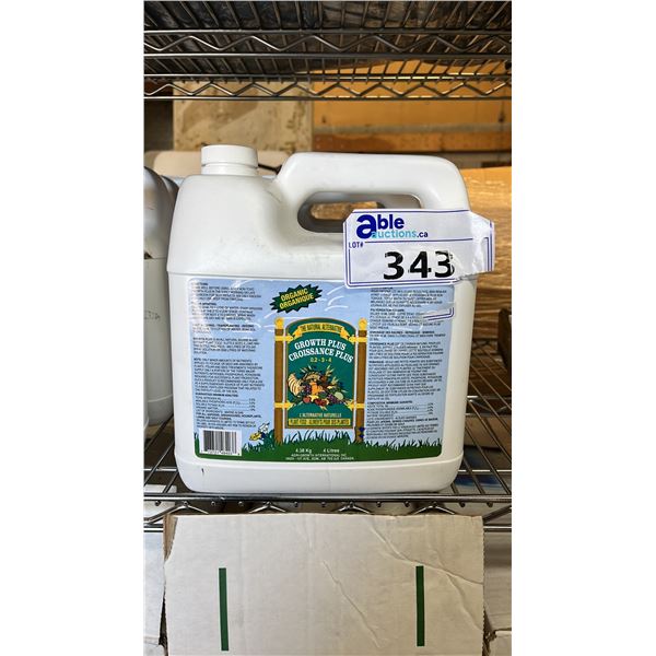 (4) FOUR LITER JUGS OF GROWTH PLUS 0.2-3-4 ORGANIC PLANT FOOD