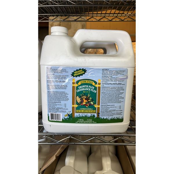 CASE OF (4) FOUR LITER JUGS OF GROWTH PLUS 0.2-3-4 ORGANIC PLANT FOOD