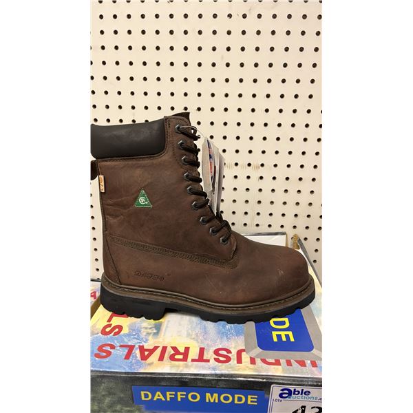 DAFFO MODE INDUSTRIALS MEN'S SIZE 10 W DK BROWN STEEL TOE BOOTS (STYLE DW-908)