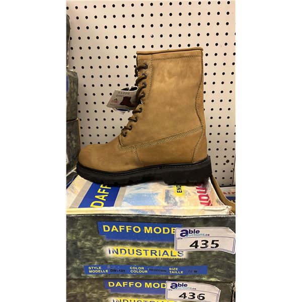 DAFFO MODE INDUSTRIALS MEN'S SIZE 11 W TAN STEEL TOE BOOTS (STYLE DW-121)