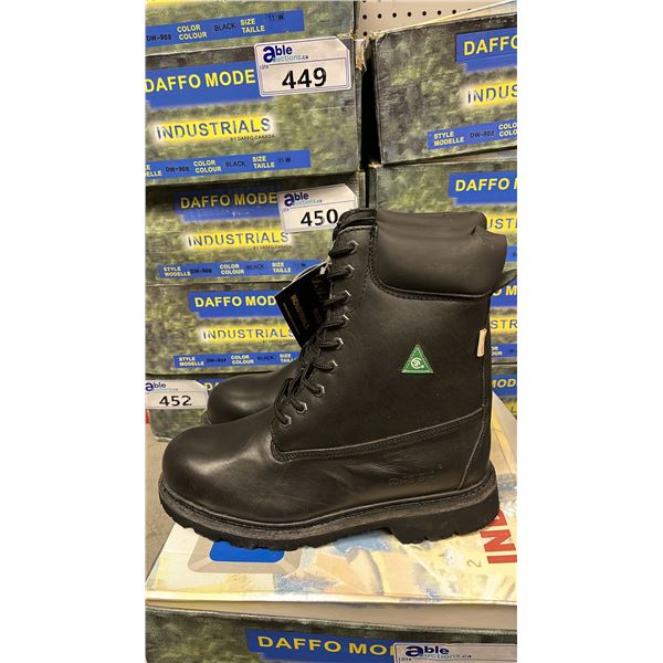 DAFFO MODE INDUSTRIALS MEN'S SIZE 11 W BLACK STEEL TOE BOOTS (STYLE DW-908)