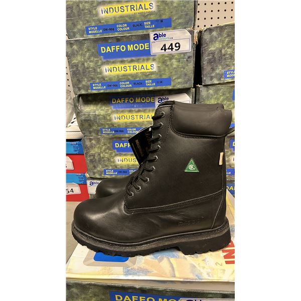 DAFFO MODE INDUSTRIALS MEN'S SIZE 11 W BLACK STEEL TOE BOOTS (STYLE DW-908)
