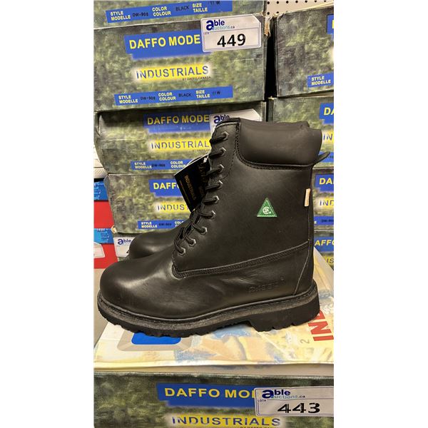DAFFO MODE INDUSTRIALS MEN'S SIZE 11 W BLACK STEEL TOE BOOTS (STYLE DW-908)