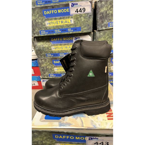 DAFFO MODE INDUSTRIALS MEN'S SIZE 11 W BLACK STEEL TOE BOOTS (STYLE DW-908)