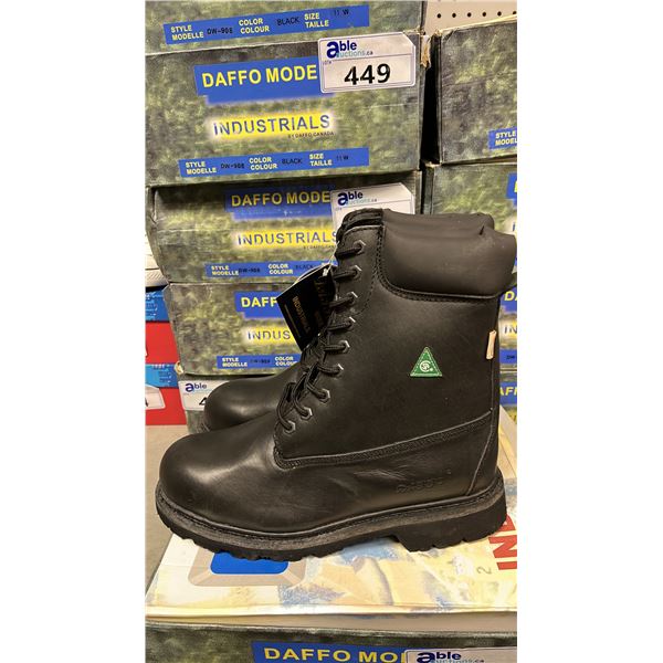 DAFFO MODE INDUSTRIALS MEN'S SIZE 11 W BLACK STEEL TOE BOOTS (STYLE DW-908)