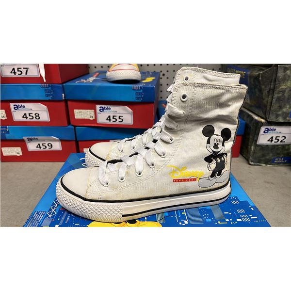 DISNEY HONG KONG MICKEY MOUSE WHITE HIGH TOP SHOES: SIZE 36