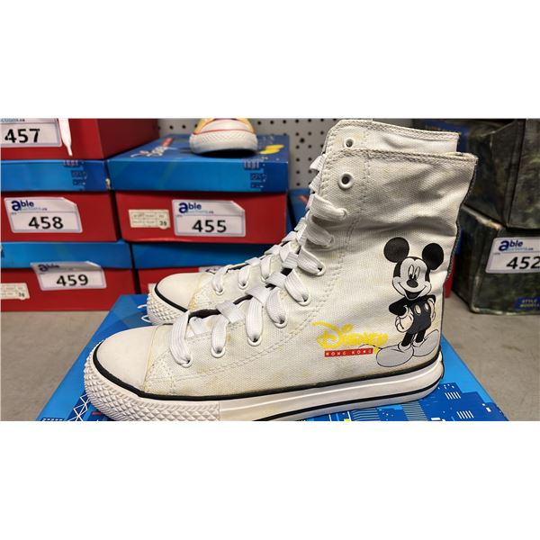 DISNEY HONG KONG MICKEY MOUSE WHITE HIGH TOP SHOES: SIZE 36