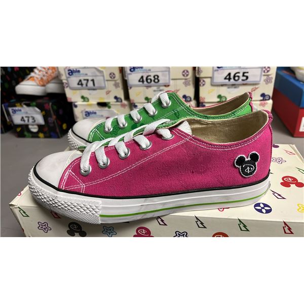 DISNEY "IT'S MICKEY" PINK & GREEN CANVAS RUNNING SHOES: SIZE 36
