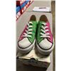Image 2 : DISNEY "IT'S MICKEY" PINK & GREEN CANVAS RUNNING SHOES: SIZE 36