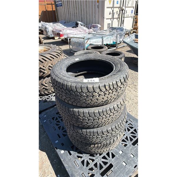 SET OF 4 GOODYEAR NORDIC WINTER 215/60R15 TIRES