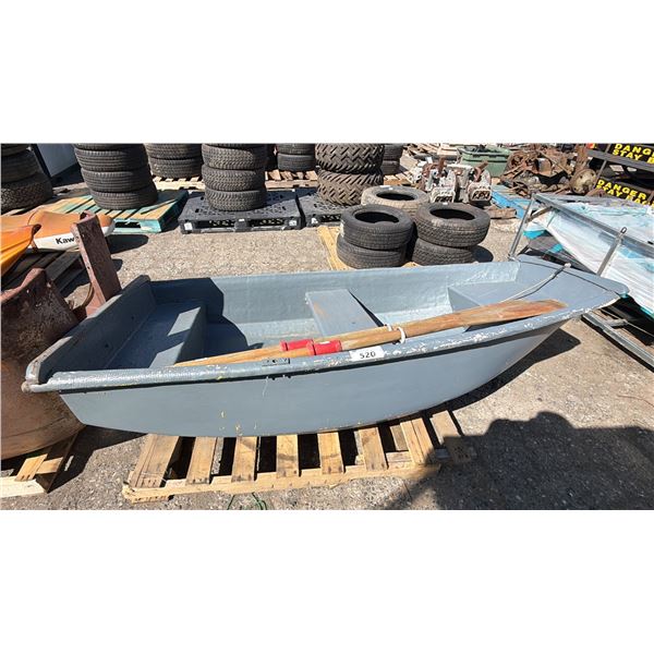 PAINTED WOOD ROWBOAT WITH OARS 80" X 40"
