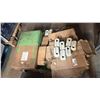 Image 1 : PALLET OF PORCELAIN GUY STRAIN INSULATORS & HOMELINE INDOOR MAIN BREAKERS *MUST TAKE ALL ON PALLET*