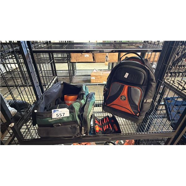 WERA INSULATED SCREWDRIVER SET, KLEIN BACKPACK TOOL BAG & CONTENTS & METABO TOOL BAG & CONTENTS