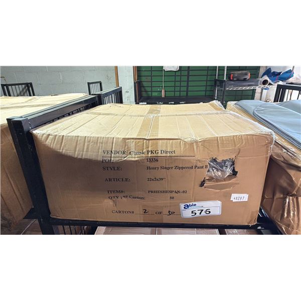 *NEW* BOX OF 50 HENRY SINGER ZIPPERED PANT BAGS