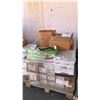 Image 1 : PALLET OF ASSORTED ITEMS INCLUDING; BEST BEFORE STICKERS, COPIER PAPER, PRICING GUN STICKERS & MORE