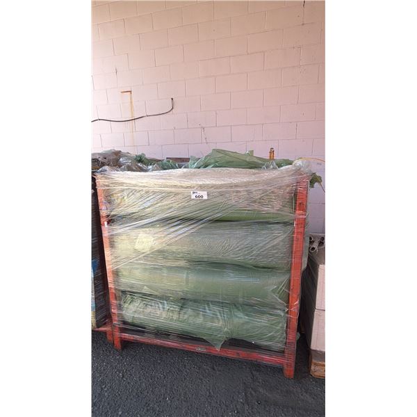 METAL PALLET OF ROLLS OF CARPET UNDERLAY FOAM