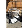 Image 1 : PALLET OF ASSORTED ITEMS INCLUDING; ROLLING OFFICE CHAIR, ELECTRIC HEIGHT ADJUSTABLE DESK, PORTABLE