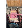 Image 1 : 4-WHEEL METAL PUSH CART WITH WOOD WALLS