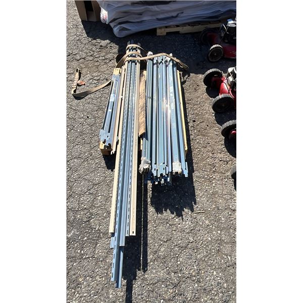 PALLET OF METAL RACKING PARTS
