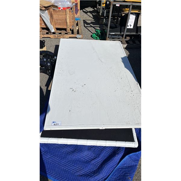 PALLET OF METAL WALL 77" X 48" & KING SIZE HEADBOARD