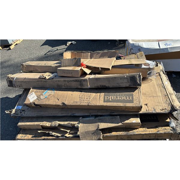 PALLET OF ASSORTED RTA BEDS & MORE (MAY BE DAMAGED AND MISSING PARTS & PIECES)