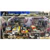 Image 1 : SHELF OF WORK LIGHTS, TIRE CHAINS, PROPANE TANK, ELECTRIC DRILLS & MORE