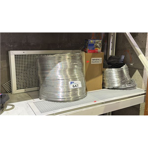 SHELF OF ASSORTED VENTS & FLEXIBLE DUCTS
