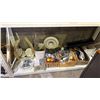 Image 1 : SHELF OF CAULKING, CEILING DIFFUSER, ASSORTED FASTENERS, PIPE FITTINGS & MORE