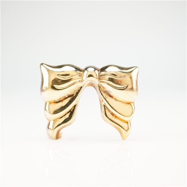 Gold-Tone Sterling Silver Bow Brooch