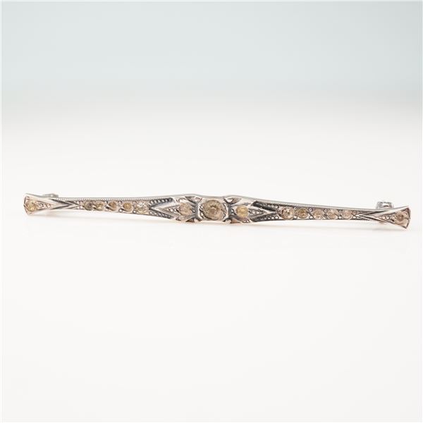 Sterling Silver Art Deco Style Bar Brooch
