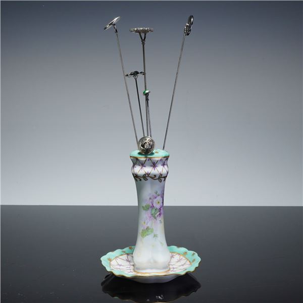 Paris Royal Hat Pin Holder with Sterling Silver Pins