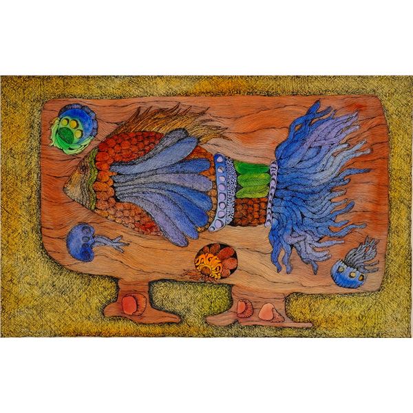 Julio Hernandez Rojo (Cuban/American, 1937-1994) Mixed-Media, Signed