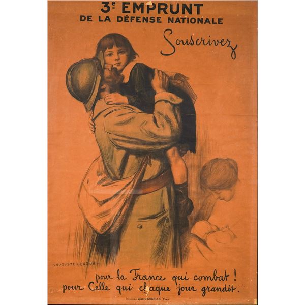 Auguste Leroux (French 1871-1954) WWI French War Bond Lithographic Poster