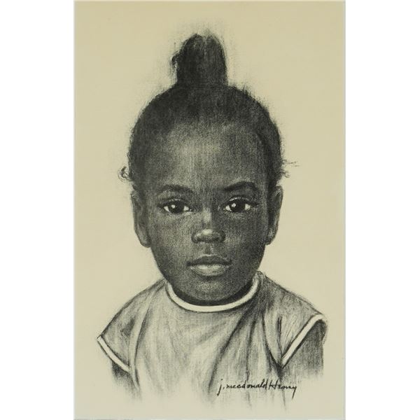 J. MacDonald Henry (Jamaican 1960-2008) Print on Paper, Portrait of a Child