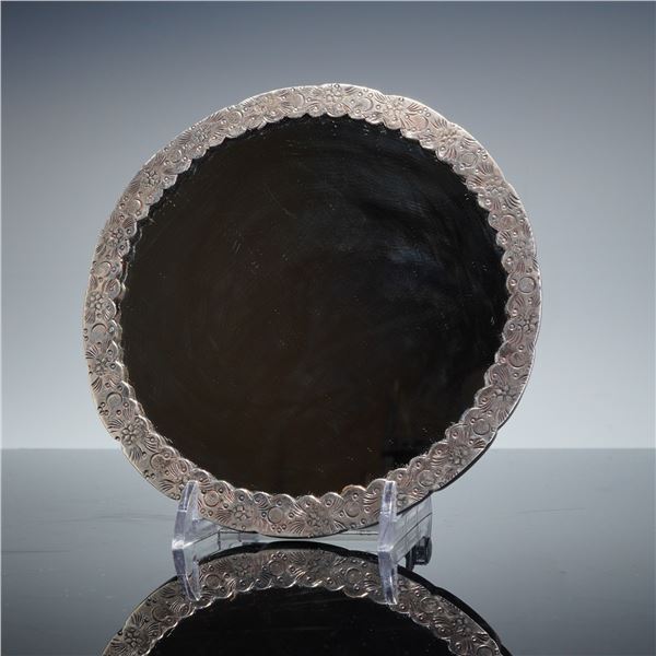 Egyptian .900 Silver Hand Mirror with Bird Handle