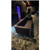 Image 2 : BROWN LEATHER SOFA WITH CHROME TRIM - APPROX. 8FT *SURFACE WEAR PRESENT*