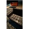 Image 3 : BROWN LEATHER SOFA WITH CHROME TRIM - APPROX. 8FT *SURFACE WEAR PRESENT*