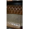 Image 3 : APPROX.14FT TAN LEATHER LOUNGE SOFA *SURFACE WEAR PRESENT*