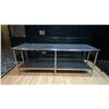 Image 1 : STAINLESS STEEL COMMERCIAL PREP TABLE - APPROX. 8FT X 2 1/2FT X 3FT HIGH