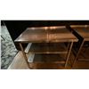 Image 5 : 2 SMALL STAINLESS STEEL PREP TABLES AND SMALL ULINE METAL SHELF