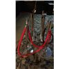 Image 4 : GROUP OF 6 PORTABLE STANCHION & VELVET ROPE CROWD CONTROL STANDS