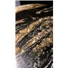 Image 2 : 30" DIAMETER ROUND MARBLE TOP WITH BLACK METAL PEDESTAL BASE BAR TABLE -  42" HIGH
