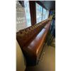 Image 1 : 4 SECTIONS OF BURGUNDY LEATHER BOOTH/WALL BENCH SEATS - EACH SECTION 69" LONG X 45" HIGH APPROX, ...